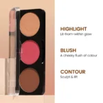 Swiss Beauty Cheek-A-Boo 3-in-1  with Blusher , Contour and Highlighter SB-838 - Image 3
