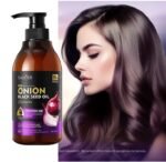 Sadoer Onion Black Seed Oil Shampoo, Plant Essence Hair Growth Repair and Dandruff Removal Shampoo 500ml
