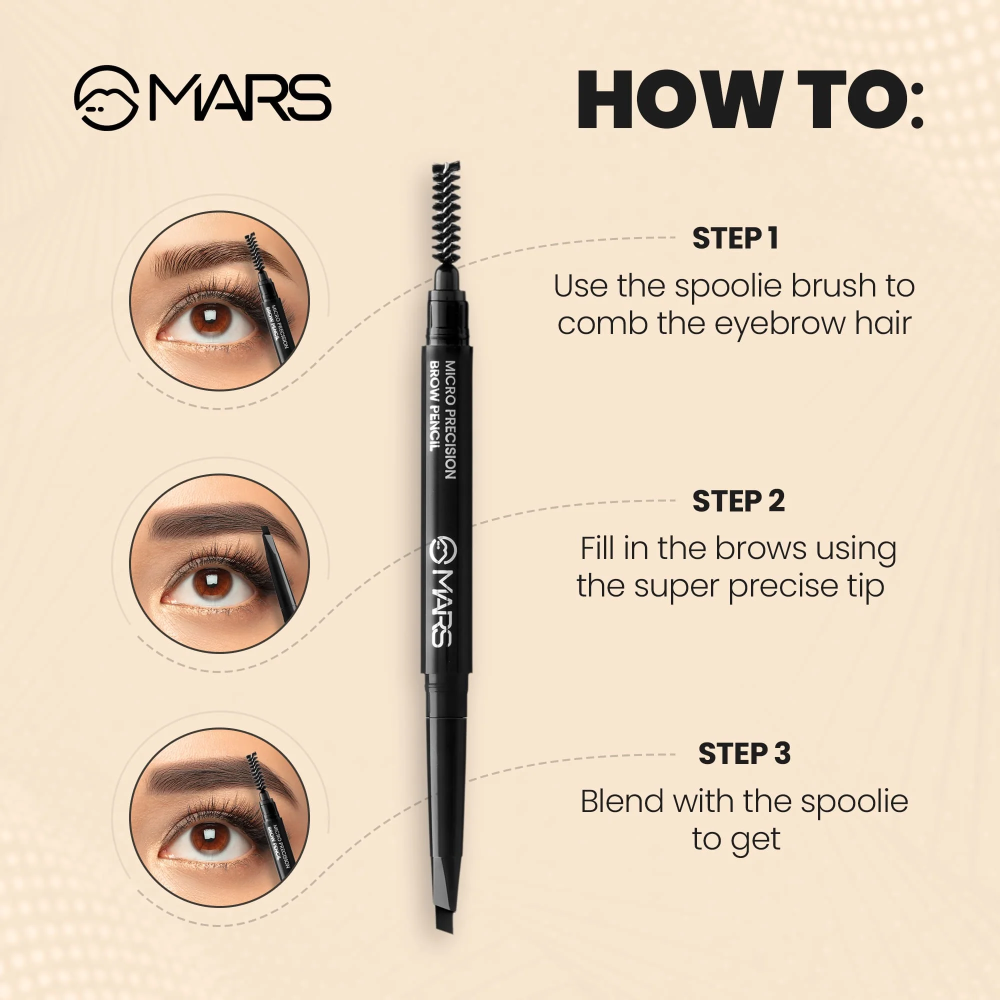 2.MICROPRECISIONEYEBROWPENCIL MARS EYE BROW PENCIL EB01 - Image 1