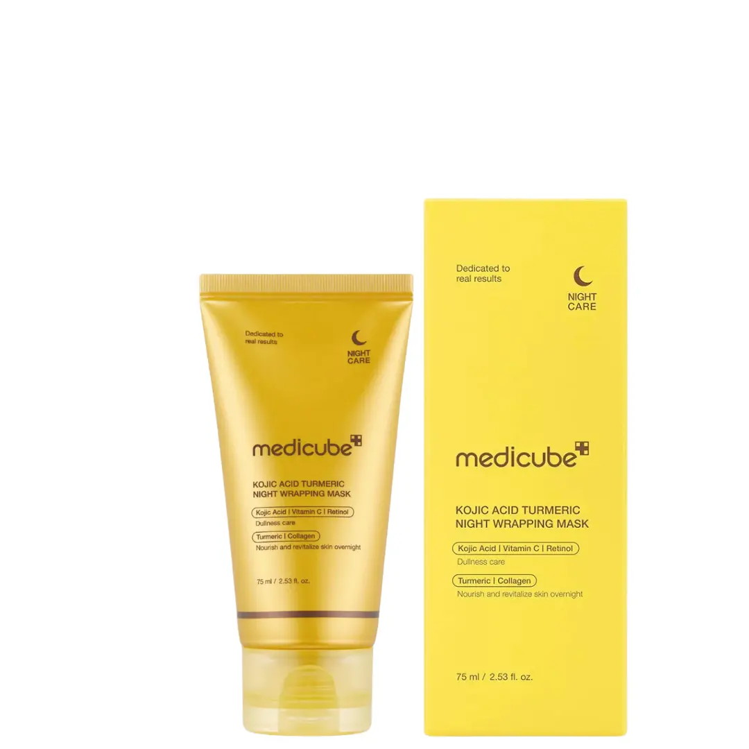 medicube-kojic-acid-turmeric-night-mask-with-box MEDICUBE KOJIC ACID TURMERIC NIGHT WRAPPING MASK 75ML - Image 1