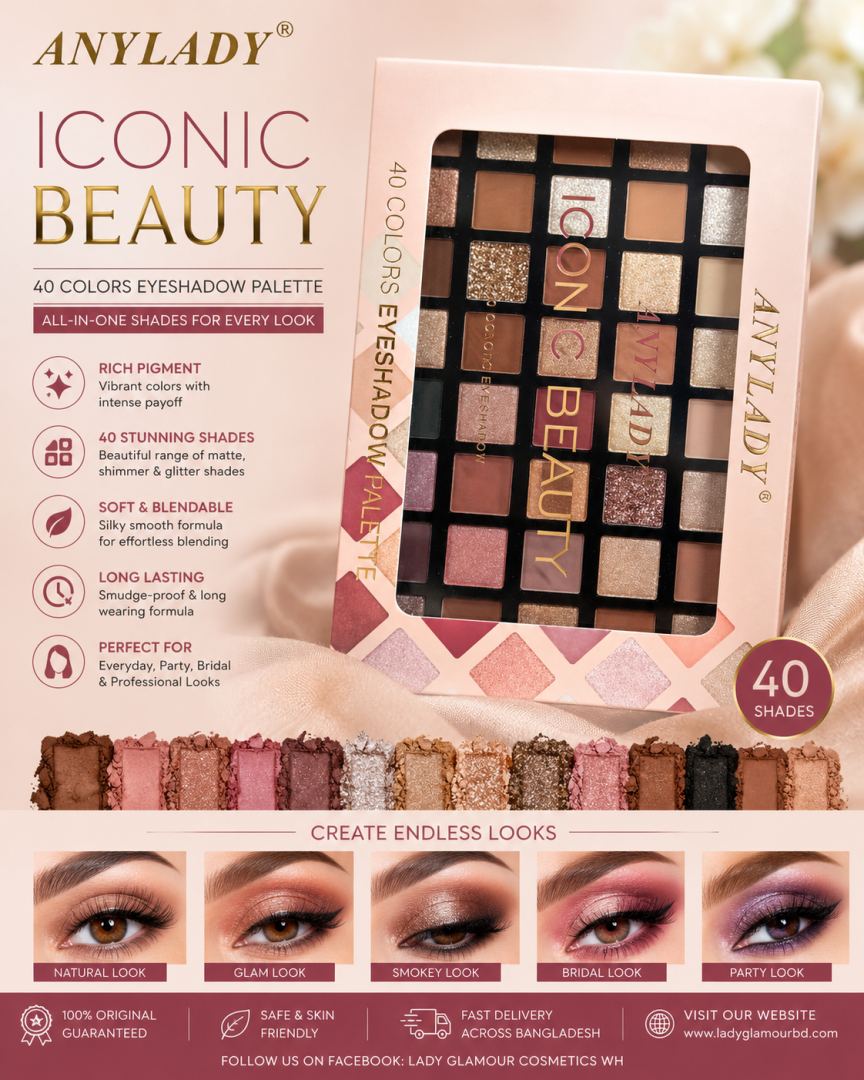 93C0D908-00BD-4CD6-B614-0229A6787694 ANY LADY ICONIC BEAUTY 40 COLOR EYESHADOW 746B - Image 1