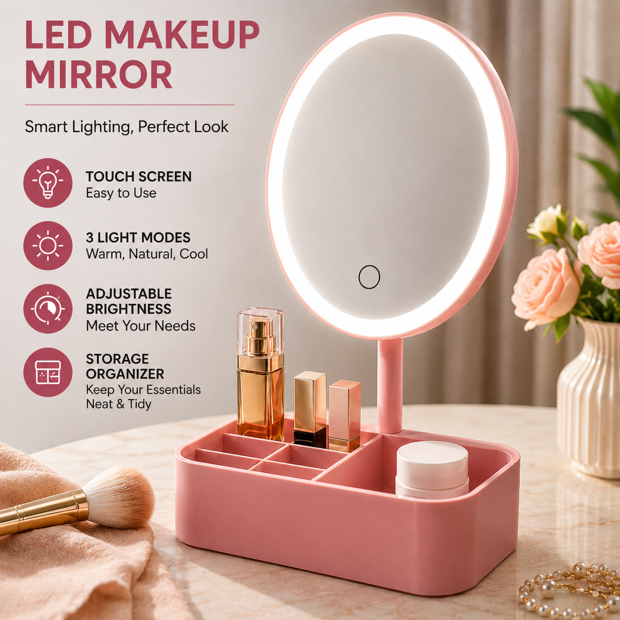 b14970bb-c07e-49f9-891b-d3b08407cc82 Table Lamp Makeup Mirror LED 448g - Image 1