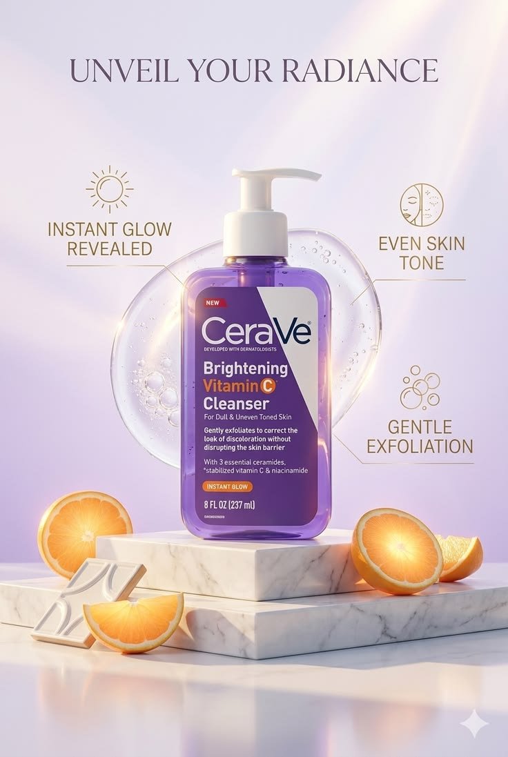 14781d4a866ec96cdcb299c58919b0d3 CERAVE BRIGHTENING VITAMIN C CLEANSER 236ML - Image 1